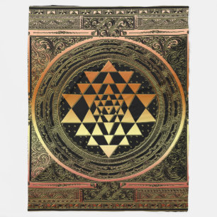 Fleece umfassendes SriYantra Yogaschwarzgold