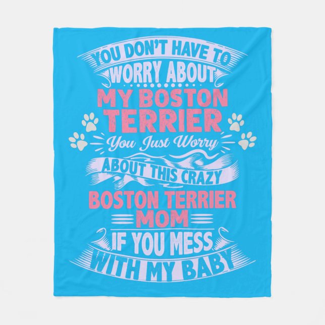 Fleecedecke "Boston Terrier". (Vorderseite)