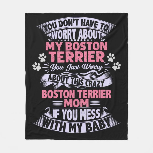 Fleecedecke "Boston Terrier". (Vorderseite)