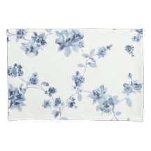 Fleecedecke mit blauem Blumem-Print