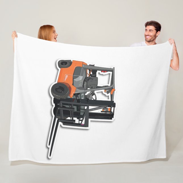 Fleecedecke mit Gabelstapler- Design (Beispiel)