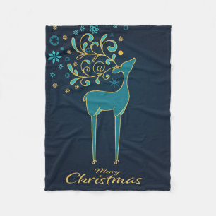 Fleecedecke.   Rentier   Frohe Weihnachten Fleecedecke