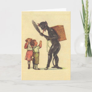 Flehentlich bitten an Krampus Feiertagskarte