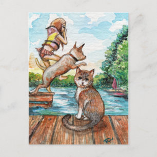 Fleisch am Hütte Dock Postkarte