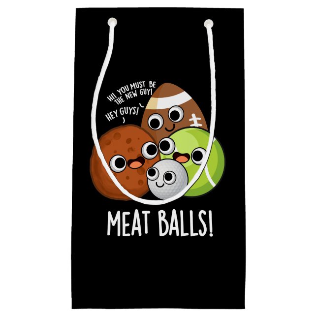 Fleisch Balls Funny Food Pub Dark BG Kleine Geschenktüte (Vorderseite)
