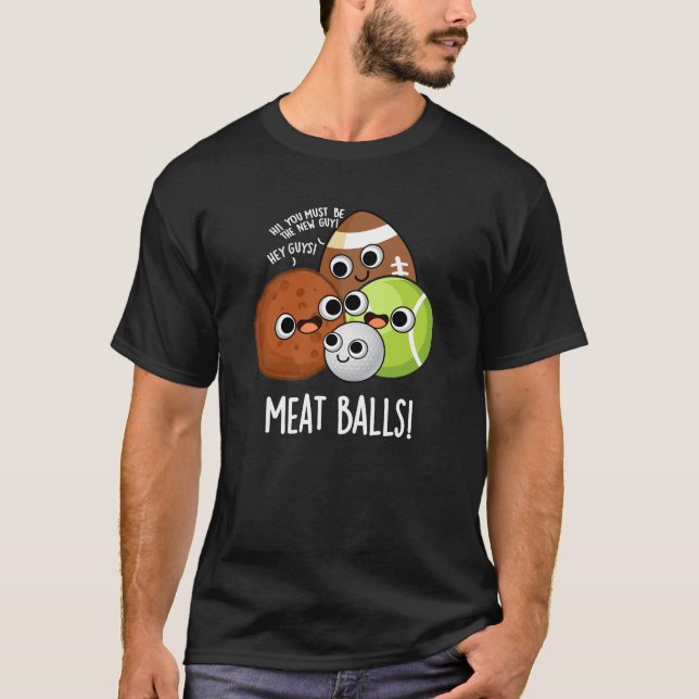Fleisch Balls Funny Food Pub Dark BG T-Shirt (Vorderseite)