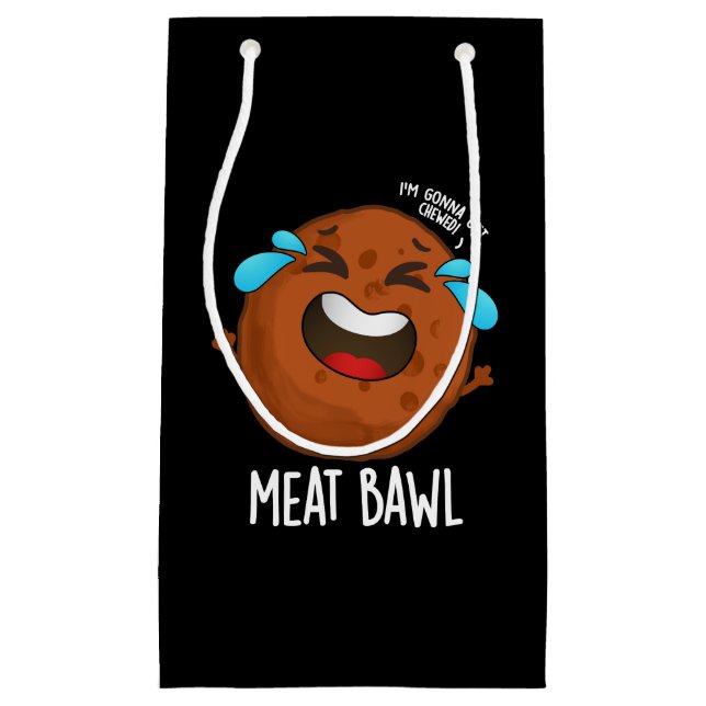 Fleisch bawl Funny Meatball Pun Dark BG Kleine Geschenktüte (Vorderseite)