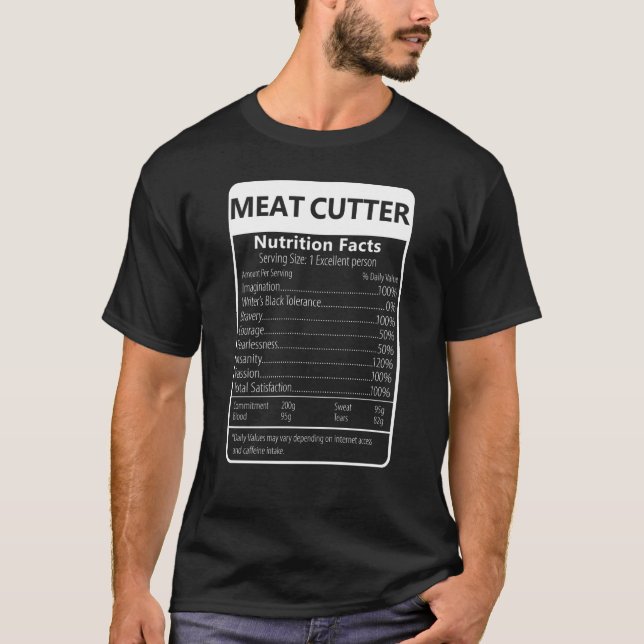 Fleisch Cutter Ernährung Fakten sarkastische Grafi T-Shirt (Vorderseite)