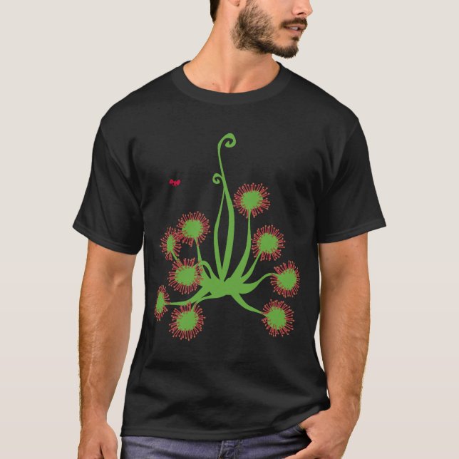 Fleisch fressende Sundew Pflanze T-Shirt (Vorderseite)
