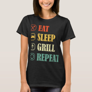 Fleisch Grillende GRILLEN Griller Retro essen Schl T-Shirt