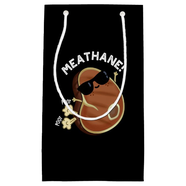 Fleisch-Hane Funny Farting Fleisch Pun Dark BG Kleine Geschenktüte (Vorderseite)