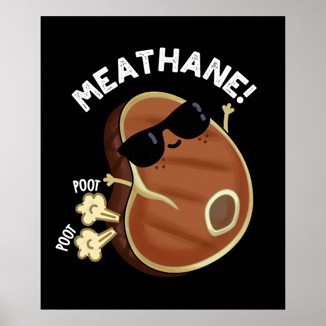 Fleisch-Hane Funny Farting Fleisch Pun Dark BG Poster (Vorne)