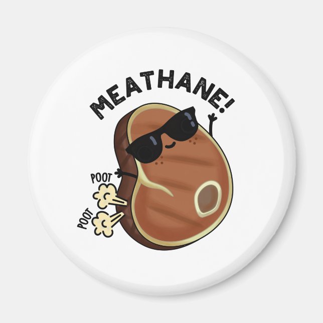 Fleisch-Hane Funny Farting Meat Pun Magnet (Vorne)