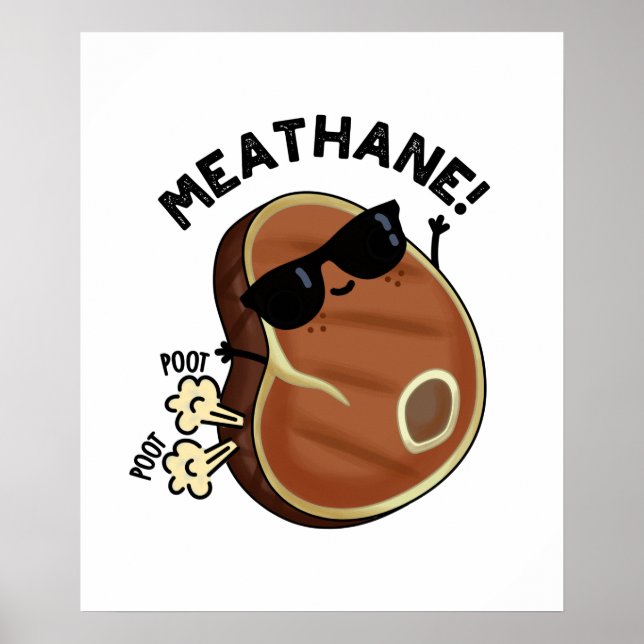 Fleisch-Hane Funny Farting Meat Pun Poster (Vorne)