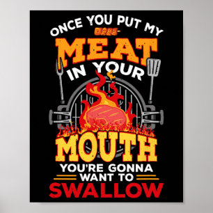 Fleisch Im Mund Fleisch Räucherer Griller Lustig B Poster