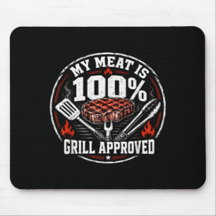 Fleisch ist 100% Grill genehmigt lustiger BBQ Papa Mousepad