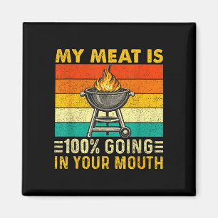 Fleisch ist 100 kommt in den Mund lustiges BBQ-Gri Magnet