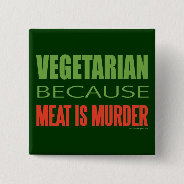 Fleisch ist Mord - Fleisch-bekämpfend Button (Vorderseite)