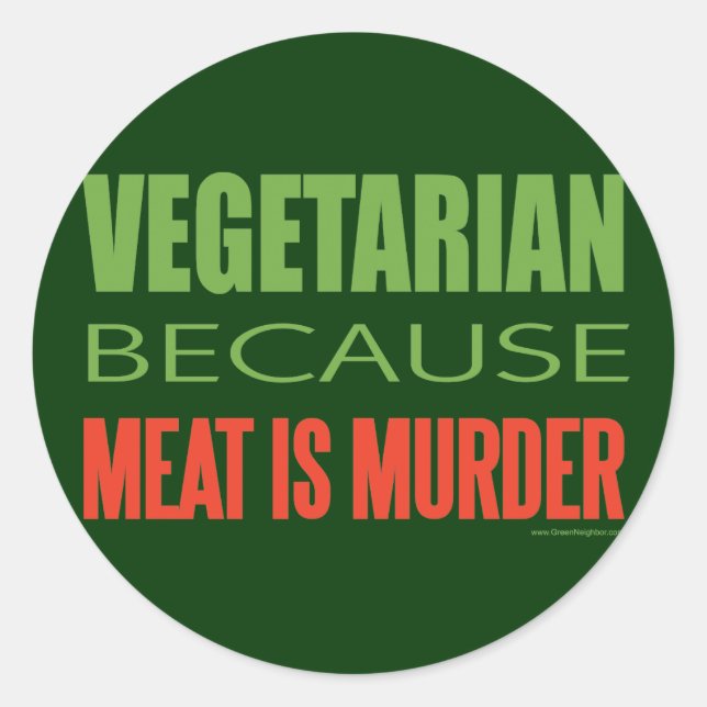 Fleisch ist Mord - Fleischabwehr Runder Aufkleber (Vorderseite)