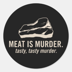 Fleisch ist Mord.  Geschmackvoller, Runder Aufkleber