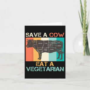 Fleisch Lover Rettete eine Kuh essen Ein vegetaris Karte