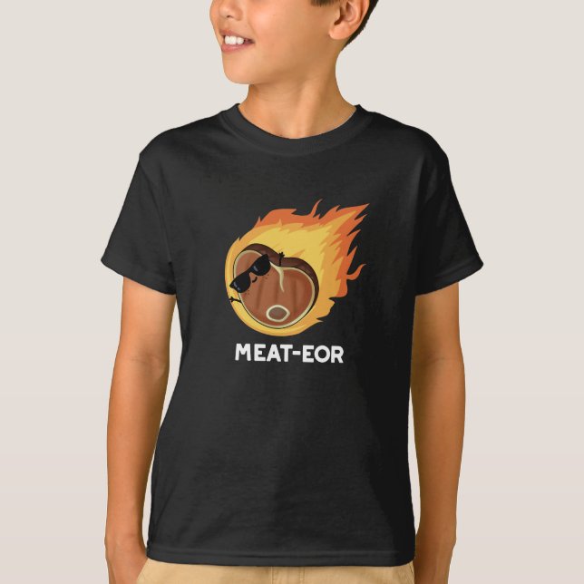 Fleisch oder Funny Meat Steak Pun Dark BG T-Shirt (Vorderseite)