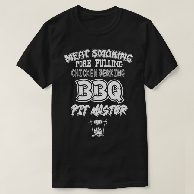 Fleisch Rauchpit Master GRILLEN Men Funny T-Shirt (Design vorne)