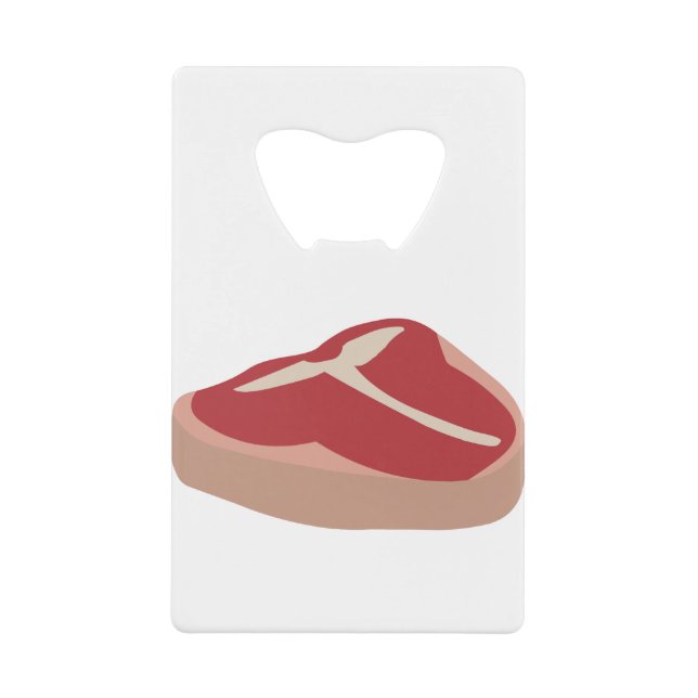 Fleisch Roh Steak Frisches Protein Schweineschlitt Geldbeutel Flaschenöffner (Vorderseite)