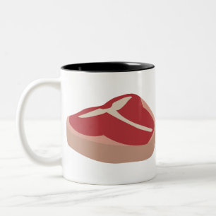 Fleisch Roh Steak Frisches Protein Schweineschlitt Zweifarbige Tasse