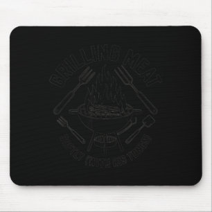 Fleisch sanft mit Zange grillen bbq Zitat Vater Mousepad