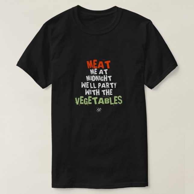 Fleisch und Gemüse T - Shirt (Design vorne)