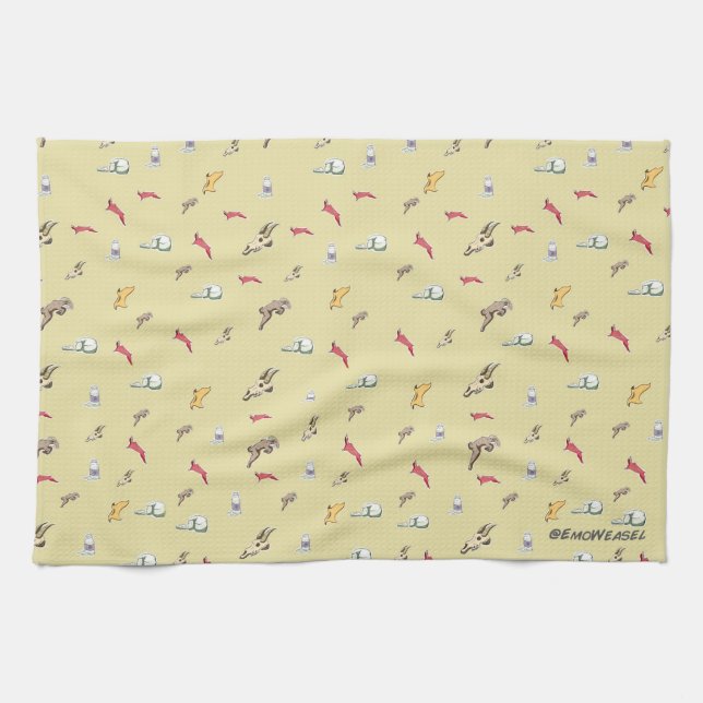 Fleisch von deiner Essensziege Geschirrtuch (Horizontal)