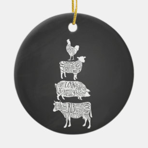 Fleisch von Hühnerfleisch von Kuhfleisch, Kleinhal Keramik Ornament