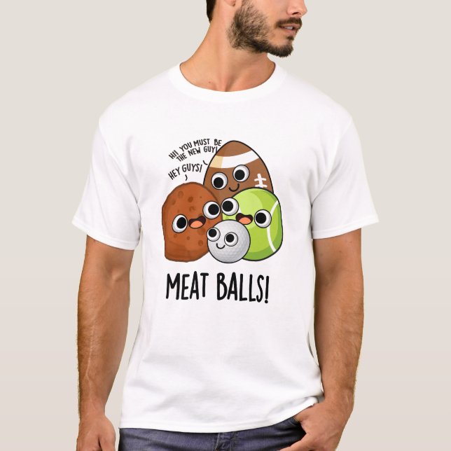 Fleischbälle Funny Food Puff T-Shirt (Vorderseite)