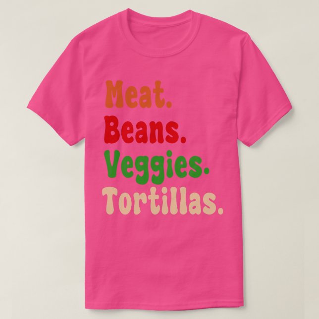 Fleischbohnen Veggies Tortillas Schriftart burrito T-Shirt (Design vorne)