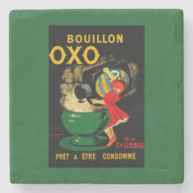 Fleischbrühe Vintages OxoposeterEurope Steinuntersetzer (Vorderseite)