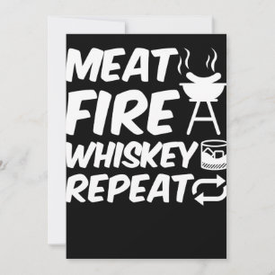Fleischfeuer-Whiskey-Wiederholung Funny Sprichwo Feiertagskarte