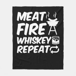 Fleischfeuer-Whiskey-Wiederholung   Funny Sprichwo Fleecedecke