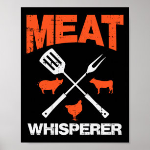 Fleischflüsterer Lustige Barbecue-Grill BBQ-Grill Poster