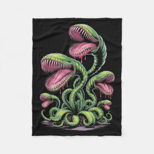 Fleischfressende Pflanzenmonster-Illustration mit Fleecedecke