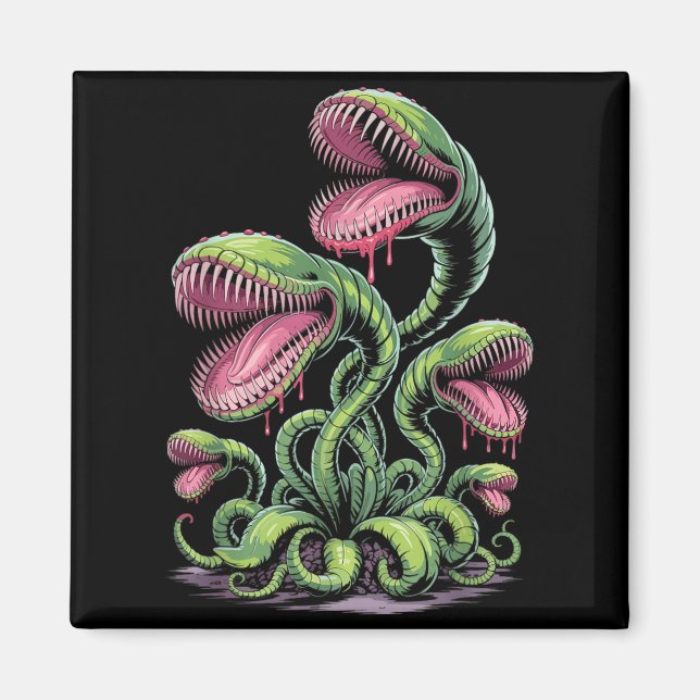Fleischfressende Pflanzenmonster-Illustration mit  Magnet (Vorne)