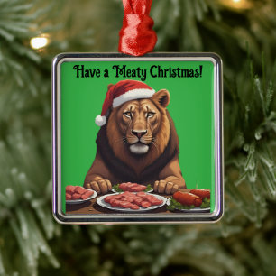 Fleischfresser-Löwe-Weihnachtsfeiertag-Schmuck Ornament Aus Metall