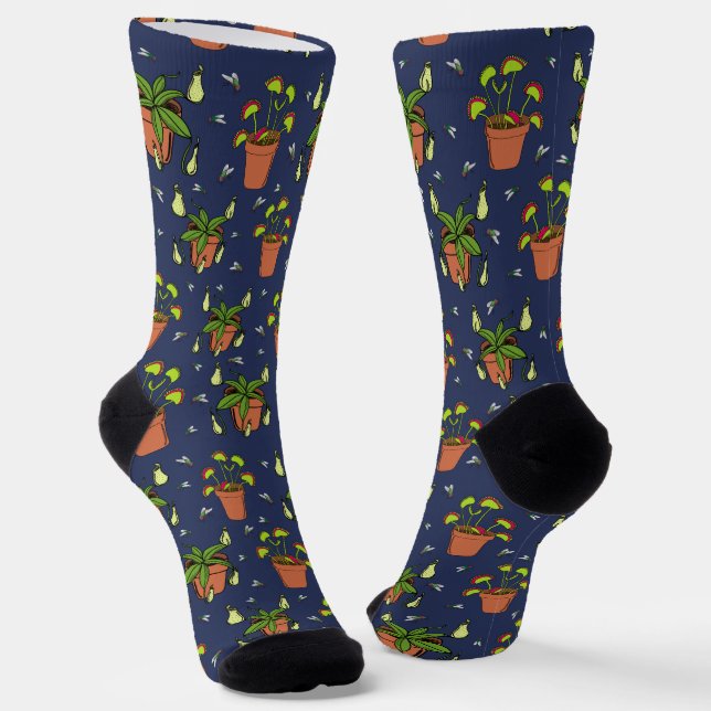 Fleischfresser Pflanze Nepenthes und Venus Fliegen Socken (Gewinkelt)