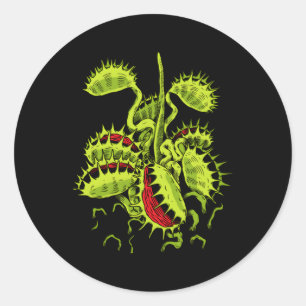 Fleischfresser-Pflanze Venus Fly Trap Botanisch Runder Aufkleber