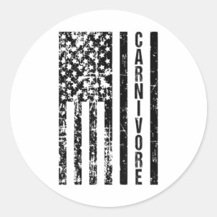 Fleischfresser unter amerikanischer Flagge Runder Aufkleber