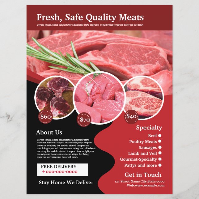 Fleischladen | Butcher Shop Flyer (Vorderseite)