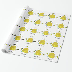 Fleißige Bienen und ihre Bienenstöcke Geschenkpapier