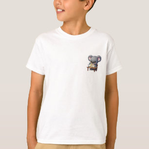 Fleißiger kleiner Koala liest am Schreibtisch Kind T-Shirt