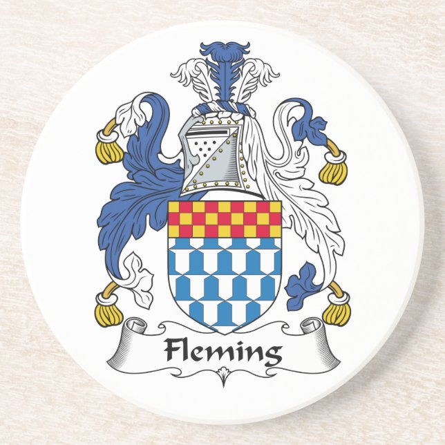 Fleming Familienwappen Sandstein Untersetzer (Vorne)