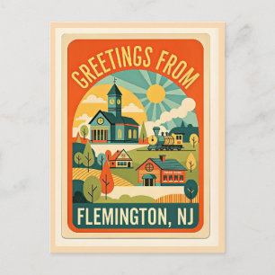 Flemington NJ Hunterdon County Retrostyle Postkarte
